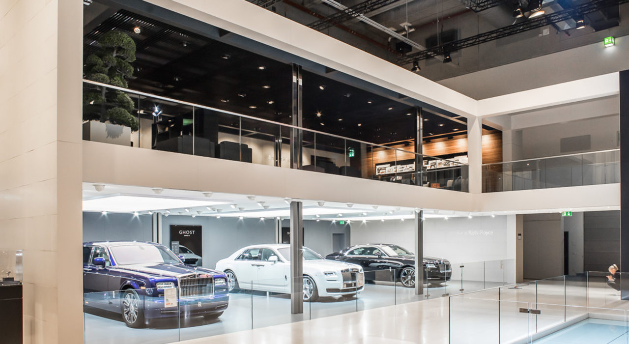 Messestand Tragwerk BMW IAA 2015 Rolls Royce